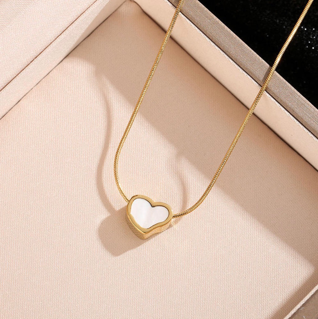 Ivory Heart Pendant Necklace