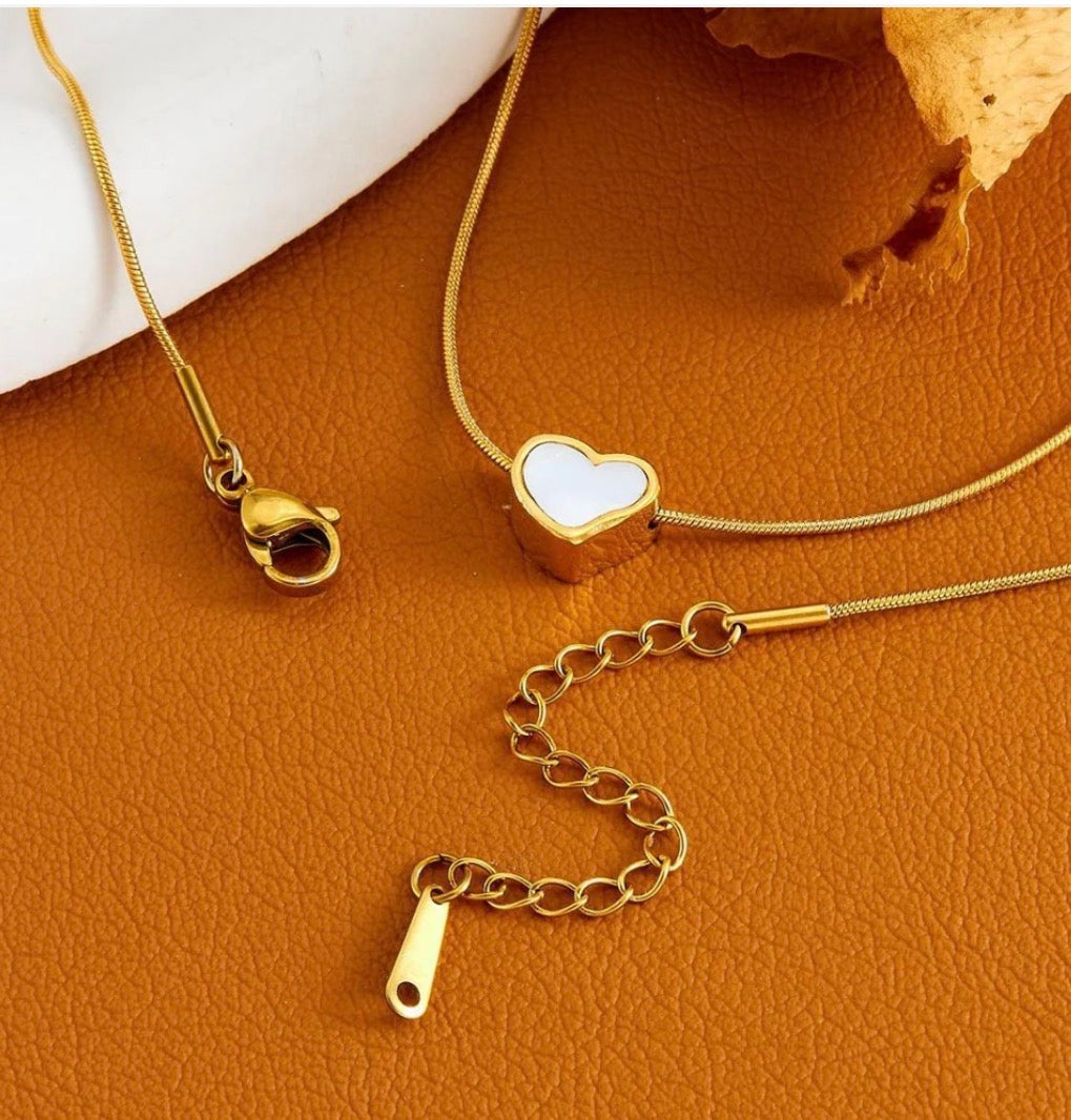 Ivory Heart Pendant Necklace